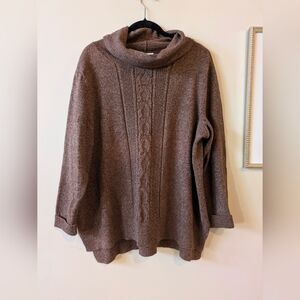 Coldwater Creek Brown Cowl Neck Chic Sweater, Sz. PXL
